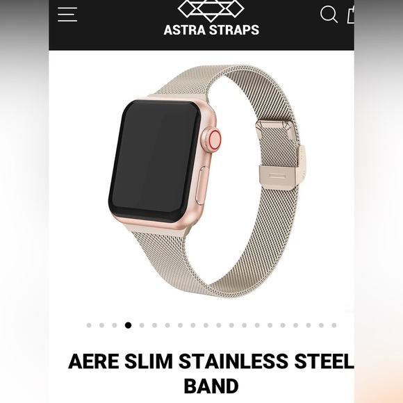 Astra Straps Aere Slim Stainless Steel Apple Watch Band in Champagne Gold 38mm - Picture 1 of 2